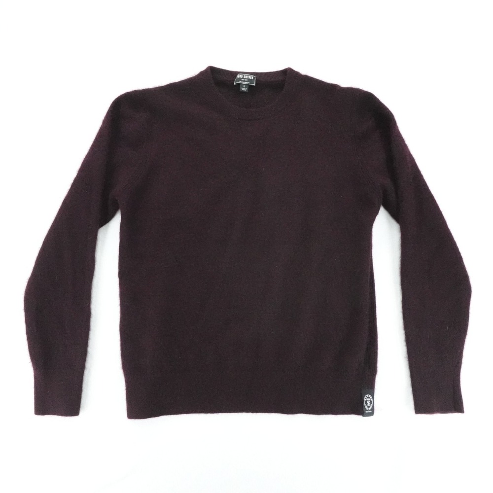 Todd Snyder Sweater Mens Large Burgundy 100% Cashmere Crewneck Luxury Knit Soft
